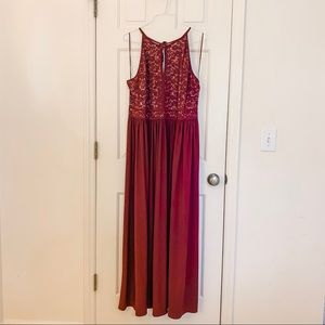 Morgan & Co. tie back keyhole gown